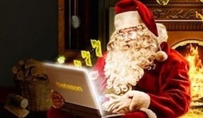 Jultome fram laptop med Betsson logo