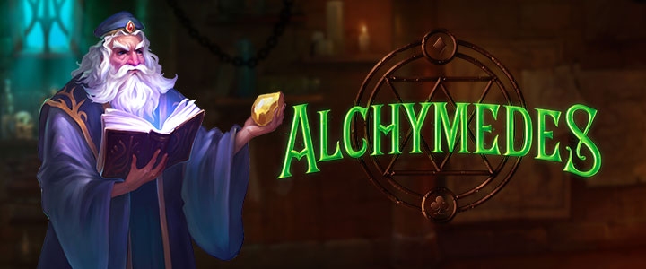Logo för Alchymedes från Yggdrasil Gaming