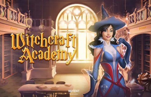 Witchcraft Academy spelkaraktär och slot logo