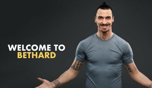 Zlatan välkomnar spelare till Bethard casino med ett leende och öppna armar