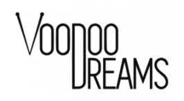 VoodooDreams casino logo i svart
