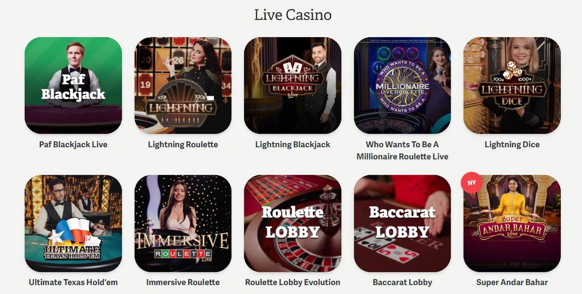 Paf live casino för svenska spelare