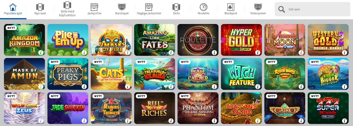 Casinospel på Betway online casino