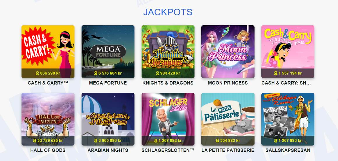 Jackpottspel på Prank Casino Sverige