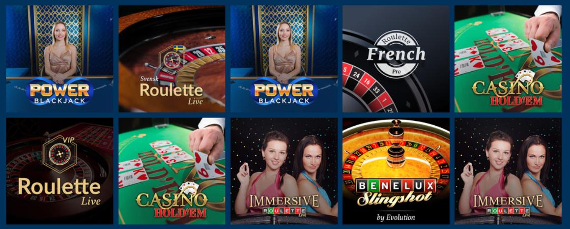 Live casino spel hos Turbonino Sverige
