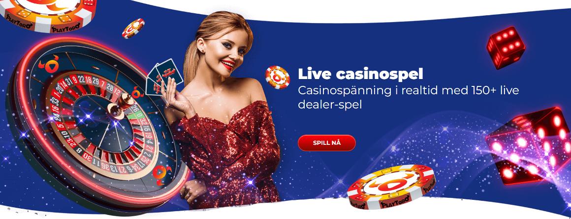 Live casino reklam hos PlayToro casino
