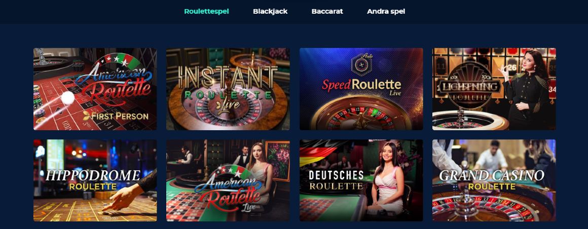 Live casino spel hos Casinoplanet Sverige