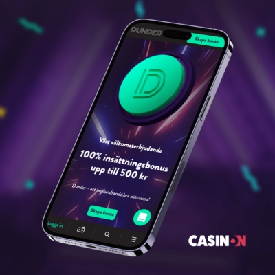 Dunder Casino på en mobil