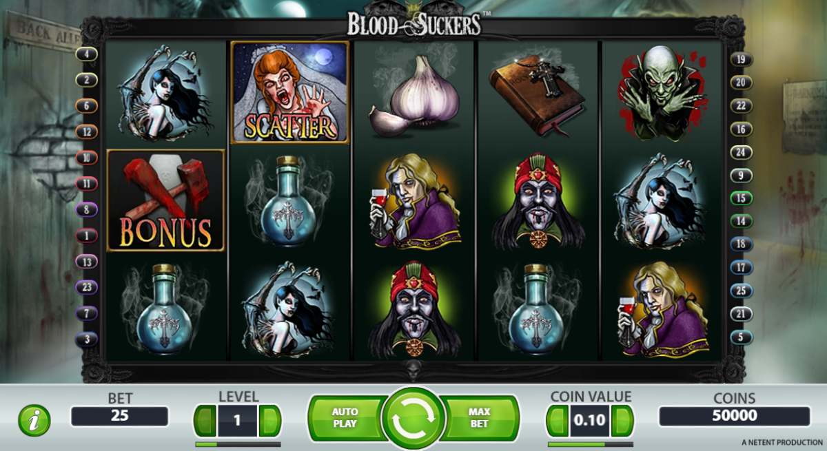 Blood Sucker slot spelplan från NetEnt
