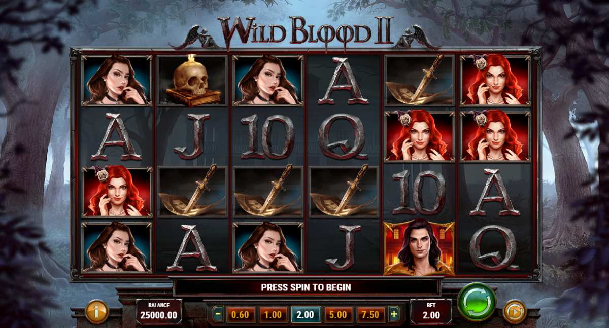 Wild blood 2 slot från Play'n GO spelplan
