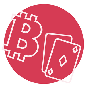 Bitcoin logo och spelkort