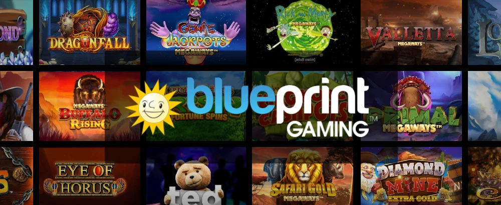 Blueprint Gaming slots med Blueprint logo över