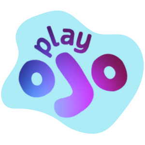PlayOJO logo framför en blå bakgrund