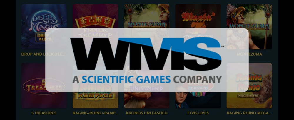 WMS logo framför spelautomater