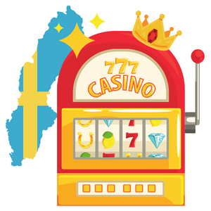 Slotmasking med krona framför Sverige för att avbilda bäst casino med svensk licens