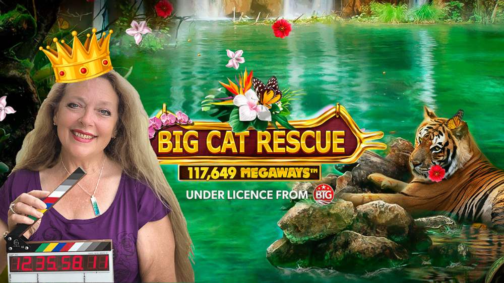 Carole Baskin framför Big Cat Rescue slot