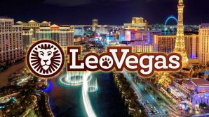 LeoVegas logo framför MGM Resorts i Las Vegas