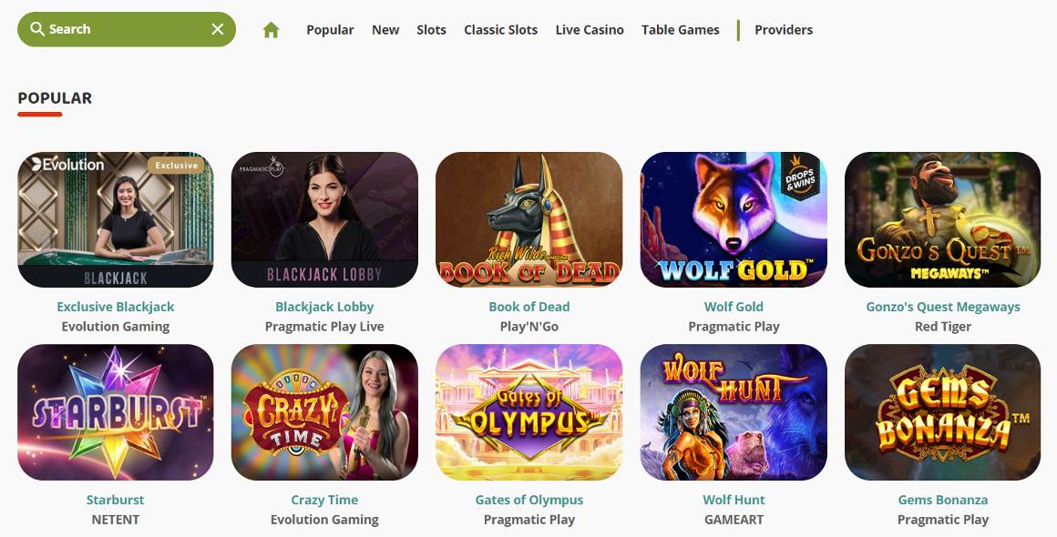Spel hos Yaa Casino online