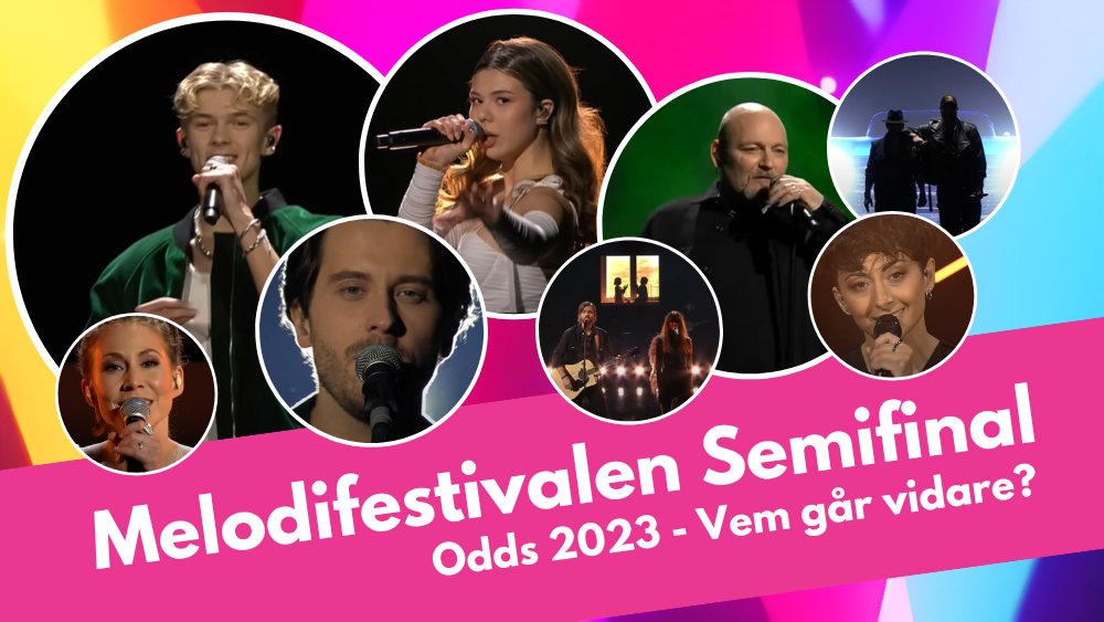 Melodifestivalen 2023 semifinal odds och deltagare