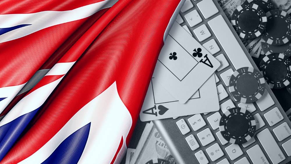 Storbritanniens flagga över online casino
