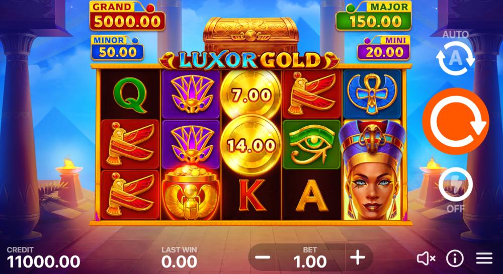 Luxor Hold Win and Hold spelplan och symboler