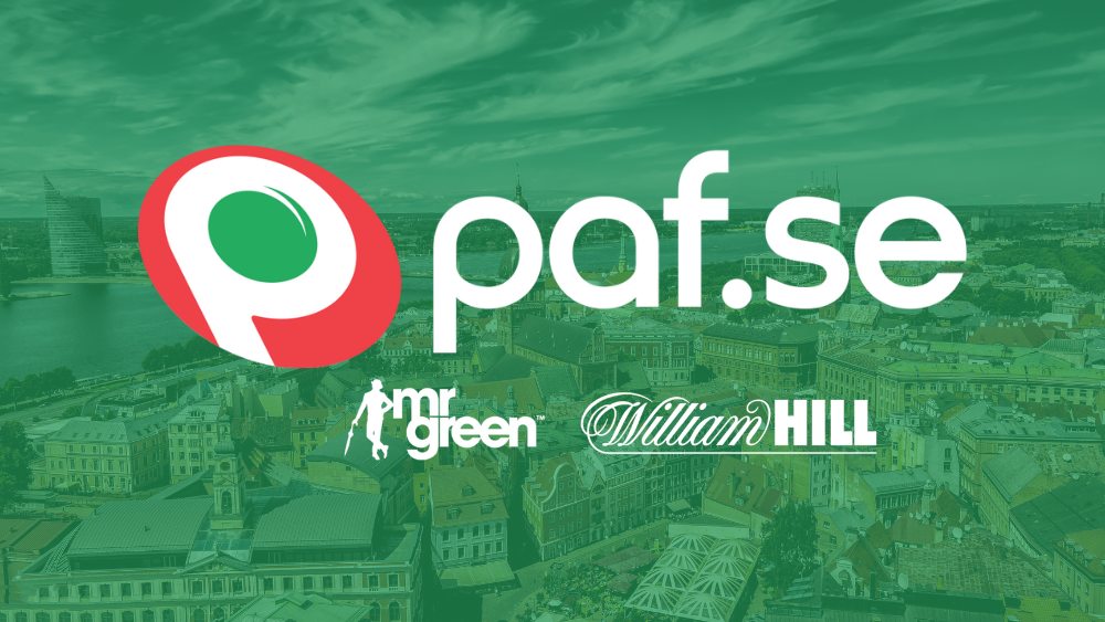 Paf, Mr Green och William Hill logo över Lettland