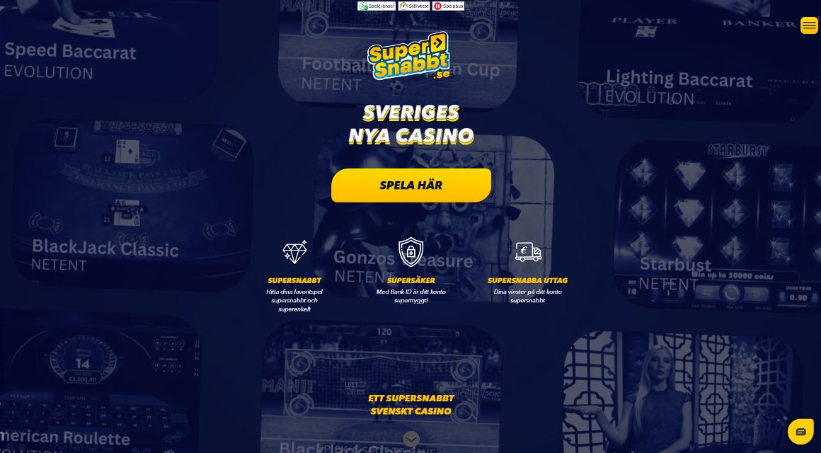 Supersnabbt casino startsida i Sverige