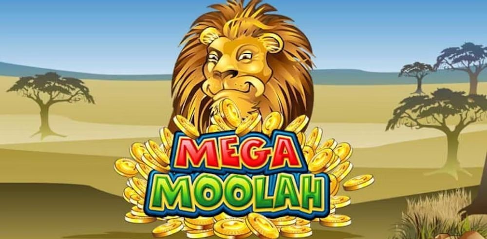 Omslagsbild för Mega Moolah med ett lejon