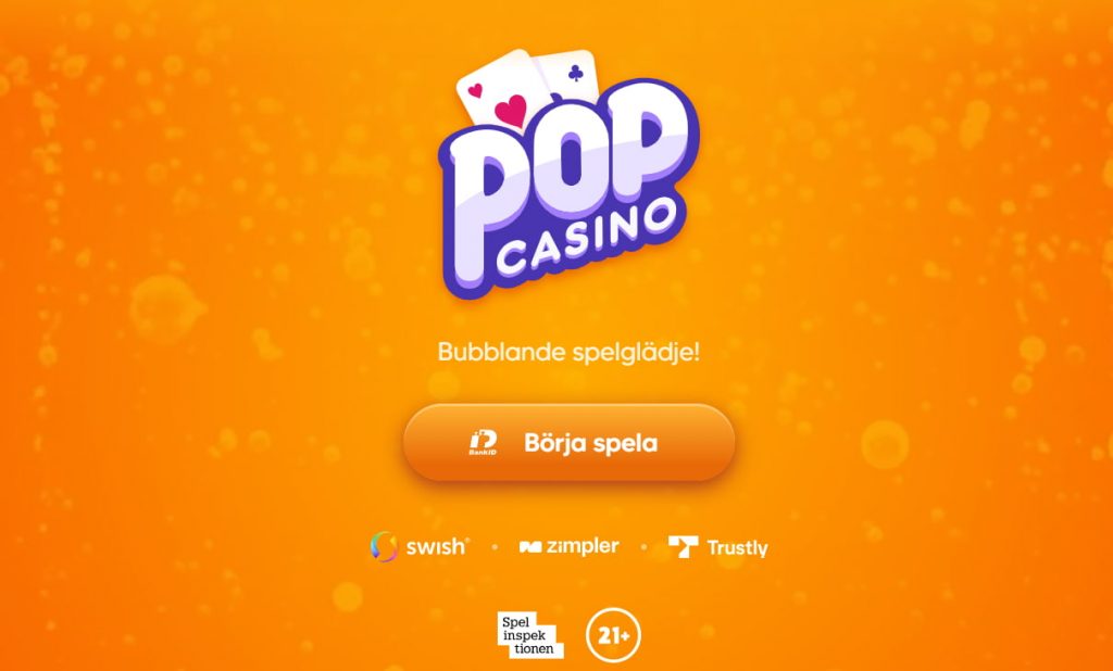 Pop Casino hemsida