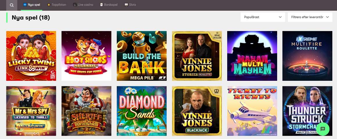 Casinospel och slots på 10bet casino