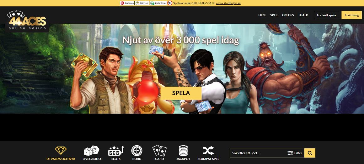 44aces casino hemsida i Sverige