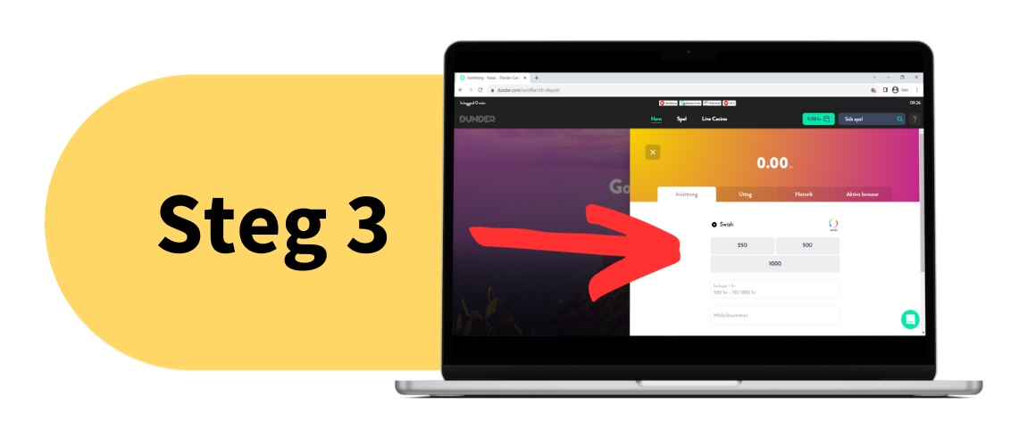 Insättning på BankID casino