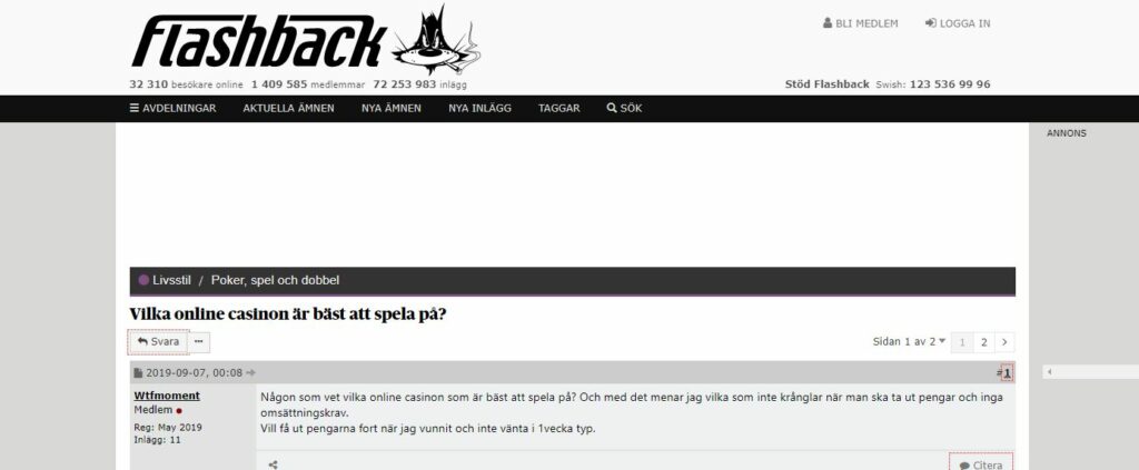 bästa online casino flashback 2021