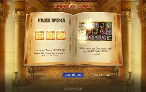 Book of Dead introskärm