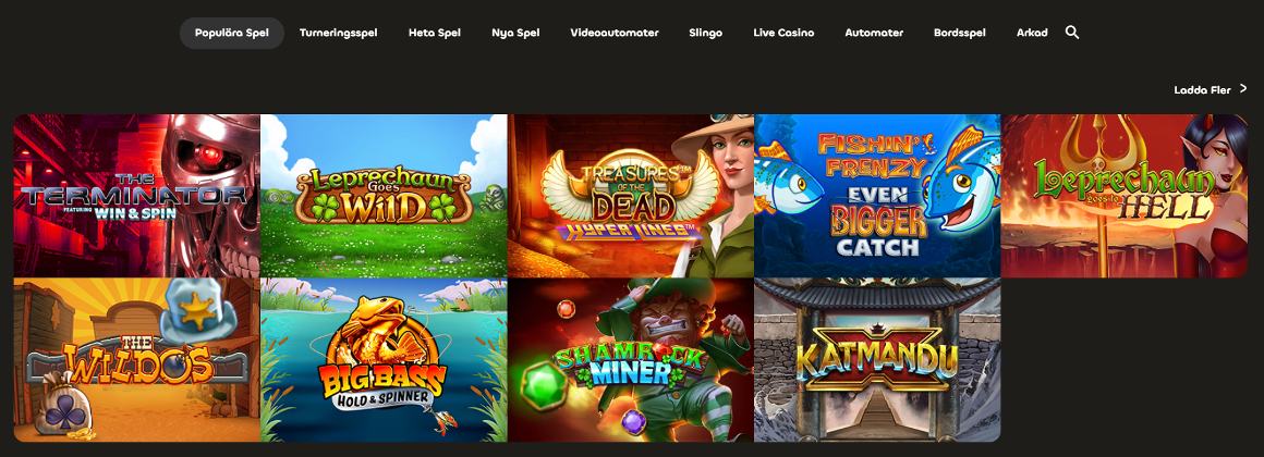 Populära casinospel och slots på Casinocasino