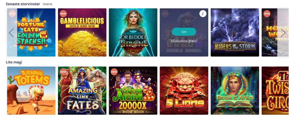 Spelautomater hos Chanz casino