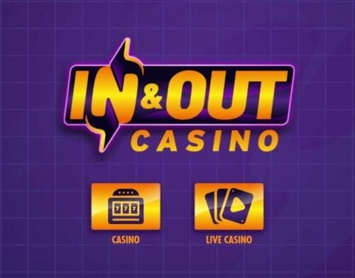 Inandout casino logo och spelkategorier