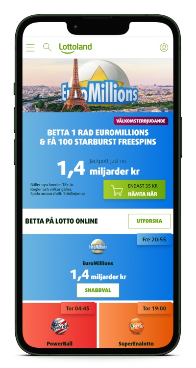 Lottoland casino på mobiltelefon