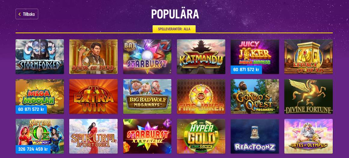 Populära casinopsel på Lucky Casino