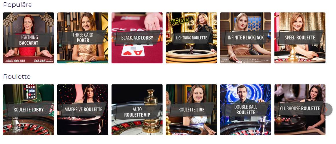 Live casino hos Ninja Casino