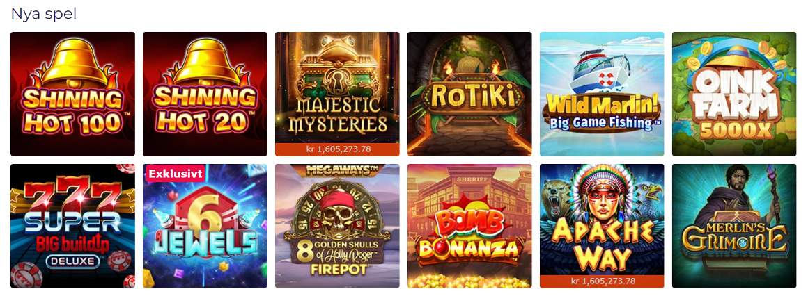Nya spel hos Ninja Casino