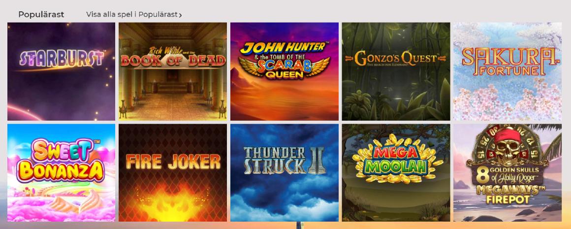 Nyspins casino spelutbud