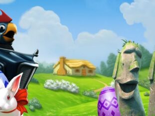 Olika karaktärer från slots med påsktema