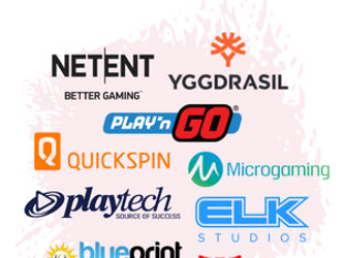 Logos för spelutvecklare på svenska casinon