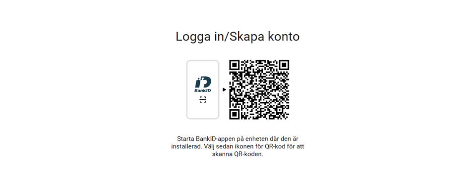 QR-kod vid inloggning hos LeoVegas