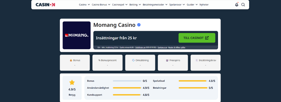 Momang Casino recension