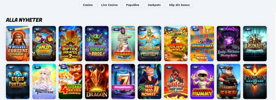 Spelautomater hos 1x2 Casino