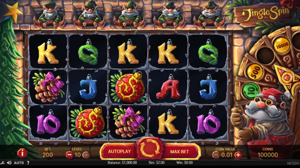 Jingle Spin slot spelplan