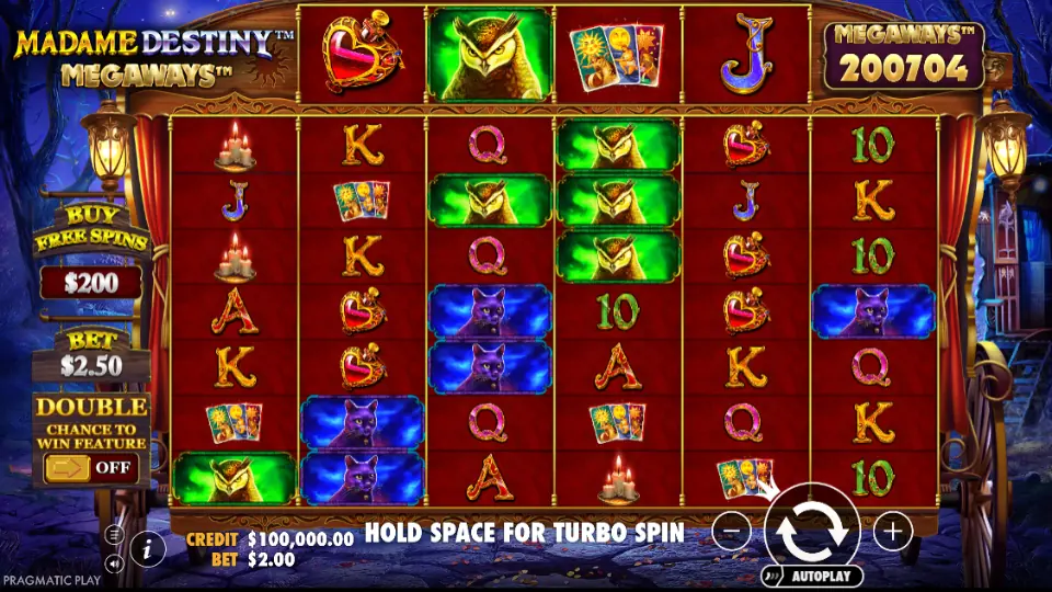 Madame Destiny Megaways slot spelplan