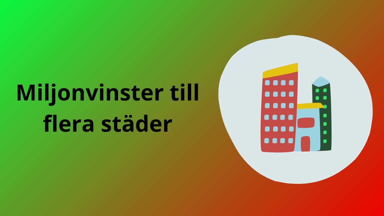 Tre miljonvinster på Lotto till flera olika städer i Sverige